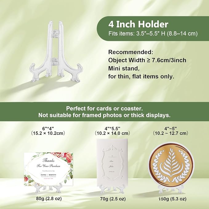 Artliving 4 Inch Clear Plastic Easels or Stand/Plate Holders to Display - Image 3