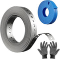 Galvanized Metal Pipe Strap 3/4" x 66 FT, 32-Gauge - Metal Hanger Strapping with Holes for Pipe Support, Flexible Trimming | Includes Storage Case & Gloves (66 FT)