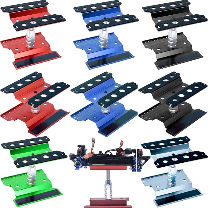 RC Car Repair Work Stand Lift Lower Adjustable Workstation Aluminum 360 Degree - Image 5