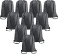 BeeGreen Black Drawstring Backpack Bags Bulk 10 Pack Cinch Sackpack X-Large by BeeGreen