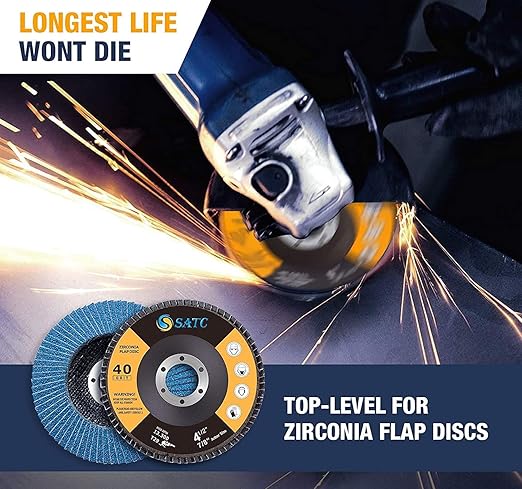S SATC 20PCS Flap Discs 4 1/2 for Angle Grinder 40/60/80/120 Grit Flap Disc High-Density Bevel Type Angle Grinder Sanding Disc Abrasive Flap Disk #29