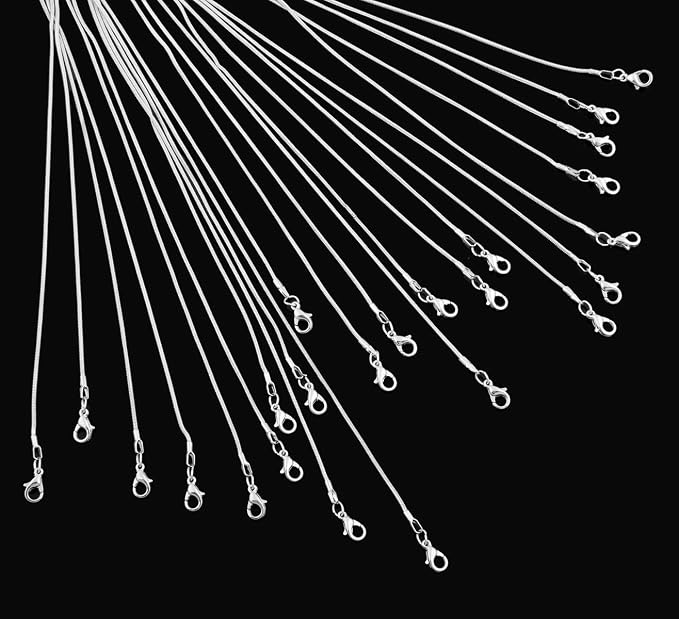 24pcs Chains for Jewelry Making 20 Inch 925 Sterling Silver Plated 1.2mm DIY - Image 4