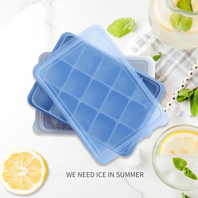 Tvmania Ice Cube Trays Set of 2, 15-Cube Silicone Molds - Image 2