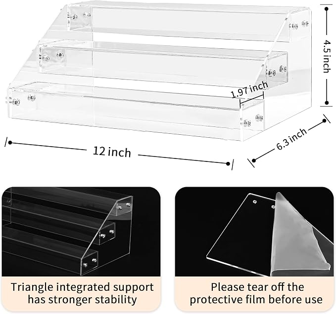 AISIDERK 12" Acrylic Riser, Shelves - Image 6