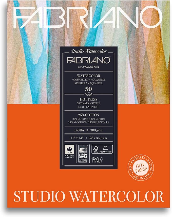 Fabriano Studio Watercolor Pad, 140 lb., 50 Sheets by Fabriano