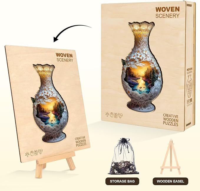 Scenery in Ceramic Vases Puzzles Adults Gifts Wooden 125 Pieces 12.6 * 6.7in - Image 5