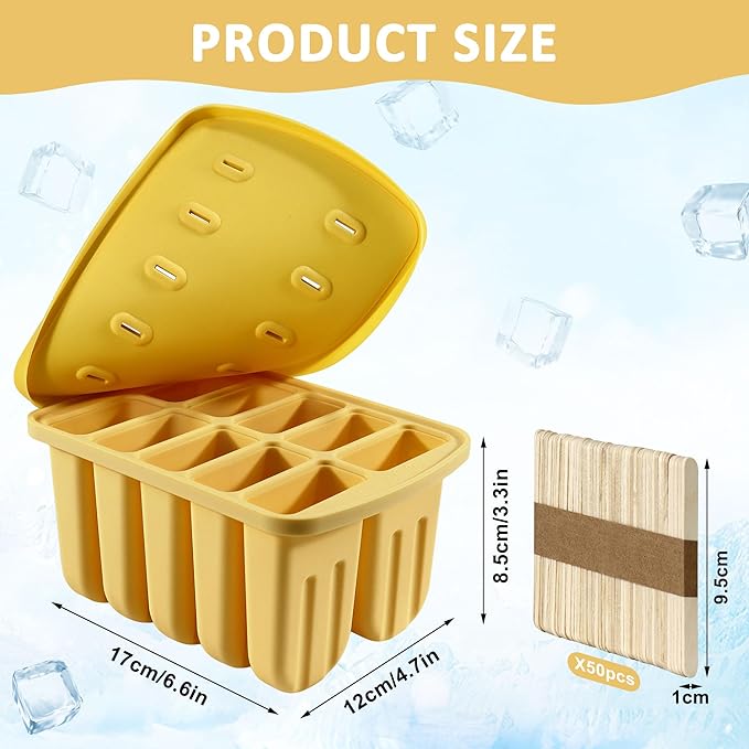 Popsicles Molds, 10 Cavity Silicone Popsicle Molds Easy-Release BPA-free - Image 2