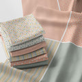 Patchwork Fabric Panel 100x155 cm, 100% Cotton Satin, 6 Coordinated Pastel by FabricsTown