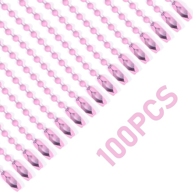 Lemonkey 100Pcs Ball Beads Chains Bulk, 4 Inch Dog Tag Metal Small Chains - Image 4
