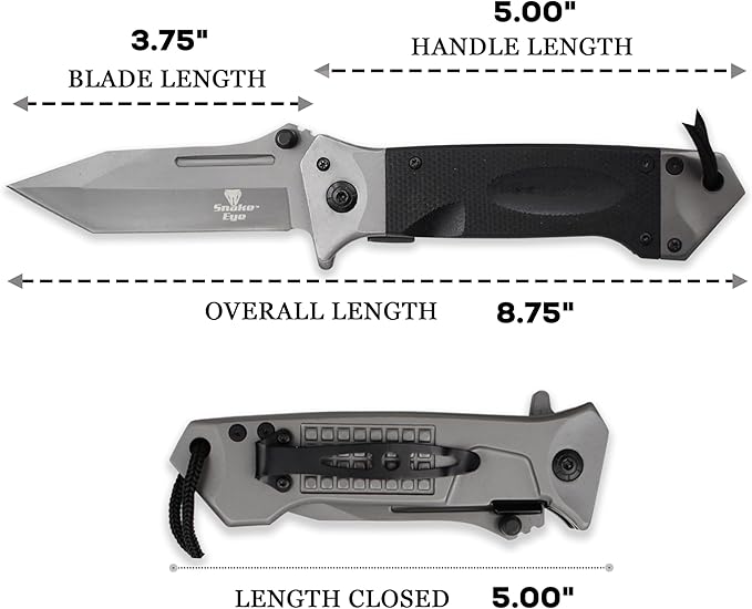 Snake Eye Tactical Heavy Duty Every Day Carry Folding Pocket Knife