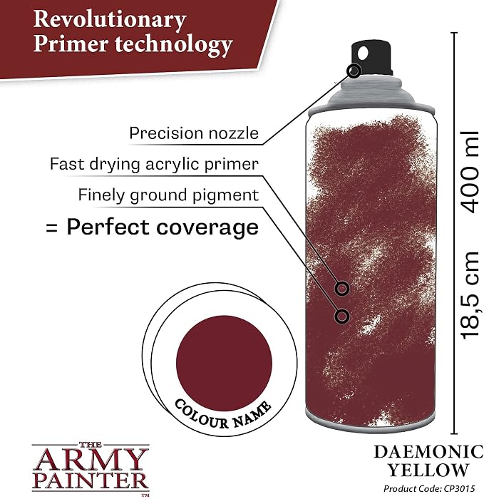 The Army Painter Colour Primer Daemonic Yellow, 400 mL Acrylic Spray Primer - Image 3