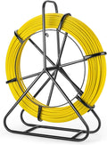 6MM x 656FT (200M) Fiberglass Fish Tape with Steel Reel Stand, Duct Rodder Cable Puller Tool for Electrical Wiring, Conduit, Wall Pipes