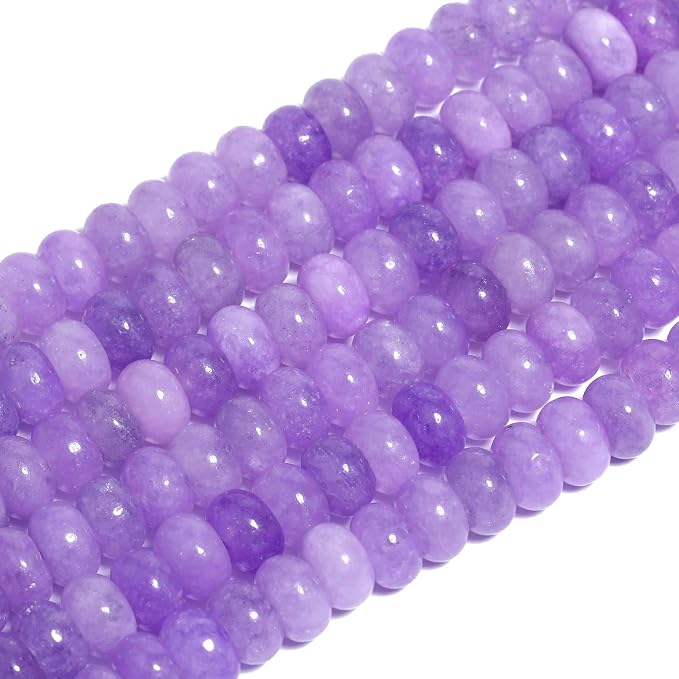 Songxi 5x8mm Natural Purple Stone Rondelle Beads, Gemstone - Image 3