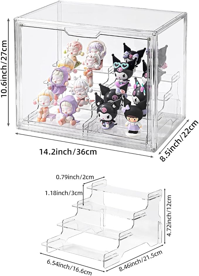 4 Tier Display Case for Collectibles, Storage Container - Image 2