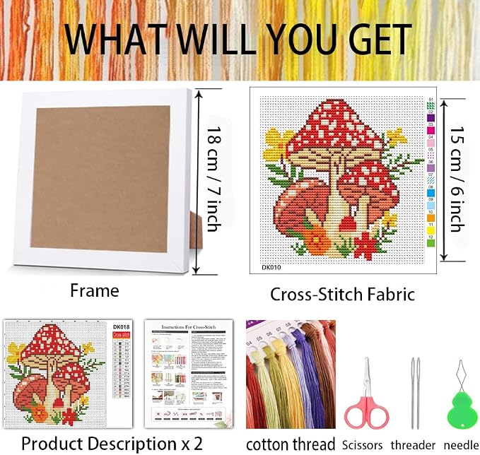 Tiwabb Mushroom Cross Stitch Kits - Image 3