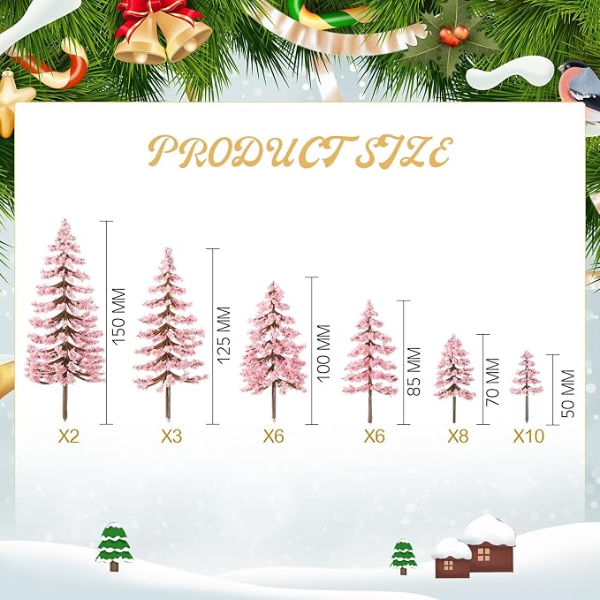 Skylety 35 Pieces Model Trees 6.3-1.2 Inch Mixed Miniature Trees Diorama - Image 2