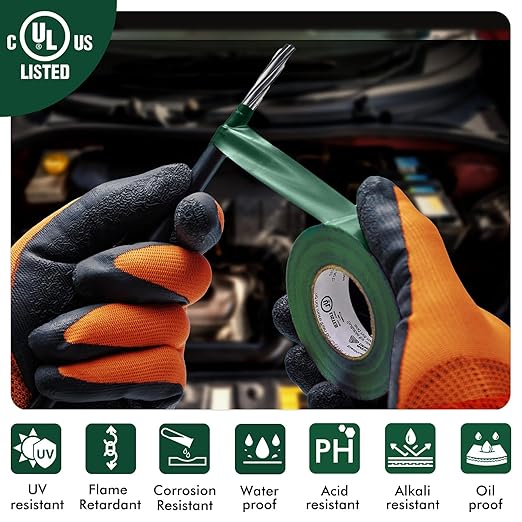 Avery Dennison Electrical Tape, Professional Grade PVC Electric Tape, UL/CSA Listed Insulating Vinyl Tape for Electrical, Repairs, Automotive and Equipment, Pro-36C, ¾ in x 66 ft, Green, 1 Roll