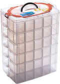 Sooyee 6 Layers Stackable Storage Container Clear 60 Adjustable Compartments by Sooyee