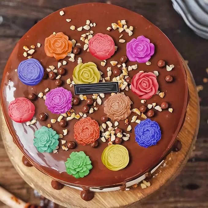 7 Cavity Flower Silicone Molds Valentine's Day Candle Mold Candle Fondant | - Image 7