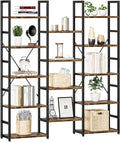 NUMENN Triple Column 5 Tier Bookshelf, Bookcase by NUMENN