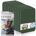 7.9x3.9 inch 12 PCS Nylon Repair Patch Nylon Repair Tape Self Adhesive Fabric Tapes Outdoor Camping Gear Fabric kit for Tent, Umbrella, Down Jackets, Sleeping Bag, Knapsack（Army Green）
