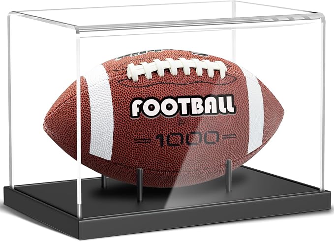 KKU Football Display Case, Acrylic Football Case by KKUprotectanddisplayyourtreasures