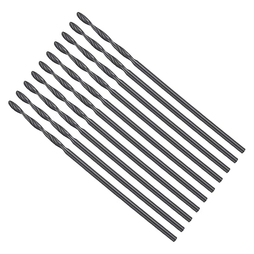 Drill Bit, 1mm Cutting Diameter, 4241 HSS Nitriding Black 118° Cutting Angle Versatile Jobber Bits - (Applications: for Drilling Plastic Wood Soft Metal), 10-Pieces