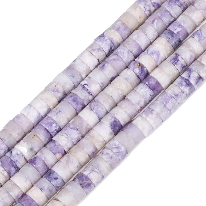 150Pcs 4×2mm Natural Purple Jade Spacer Stone Beads - Image 3