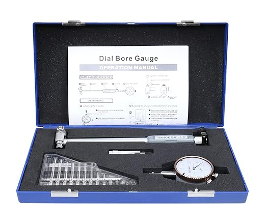Accusize Industrial Tools 2-6'' by 0.0005'' Dial Bore Gage, Stem Length 6'', Ee20-5006