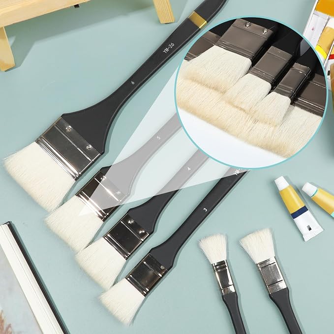 EORTA Flat Art Paint Brushes Set Assorted Size Nylon Painting Brushes - Image 3