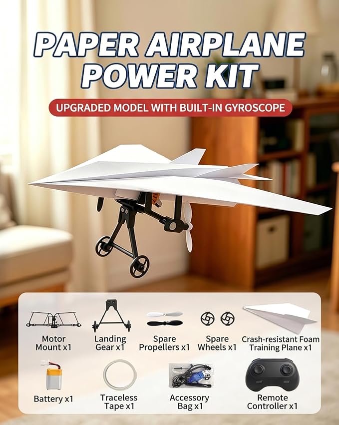 Rc Paper Airplane Motor Kit DIY Model Airplanes Launcher Construction Set - Image 2