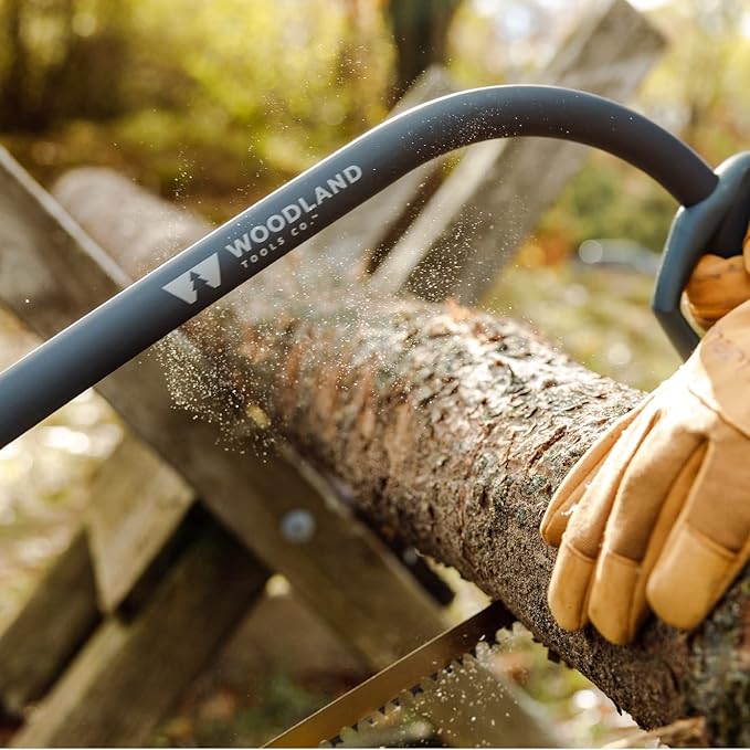 Woodland Tools 24 Inch Bow Saw – Heavy Duty Frame with Hardened Steel Blade, Comfort Grip, Tension Lever, Manual Saw for Trees, Brush, and Christmas Tree Cutting