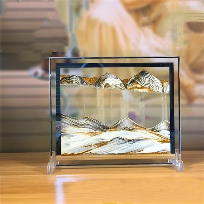 LCDOCLAK Moving Sand Art Picture, 3D Hourglass Deep Sea Sandscape, 3D Desktop by LCDOCLAK