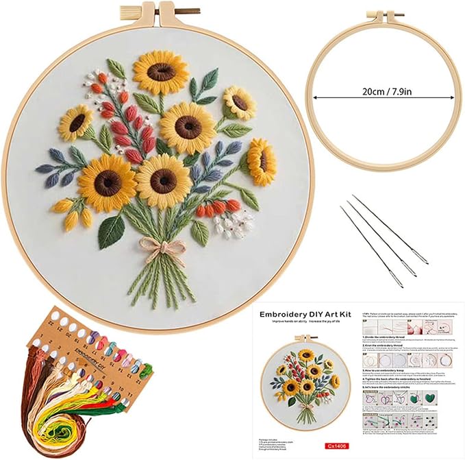 Sunflower Embroidery Kit for Beginners - Image 2