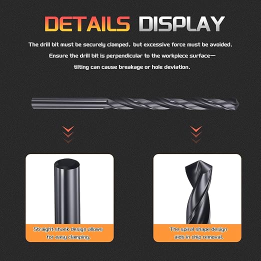 Drill Bit, 4.5mm Cutting Diameter, 4241 HSS Nitriding Black 118° Cutting Angle Versatile Jobber Bits - (Applications: for Drilling Plastic Wood Soft Metal), 12-Pieces