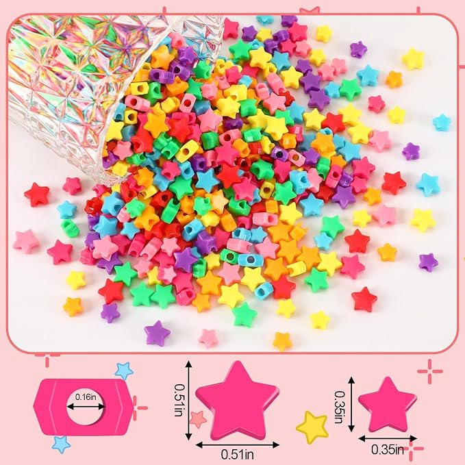 Augshy 700Pcs Star Pony Beads - Image 4