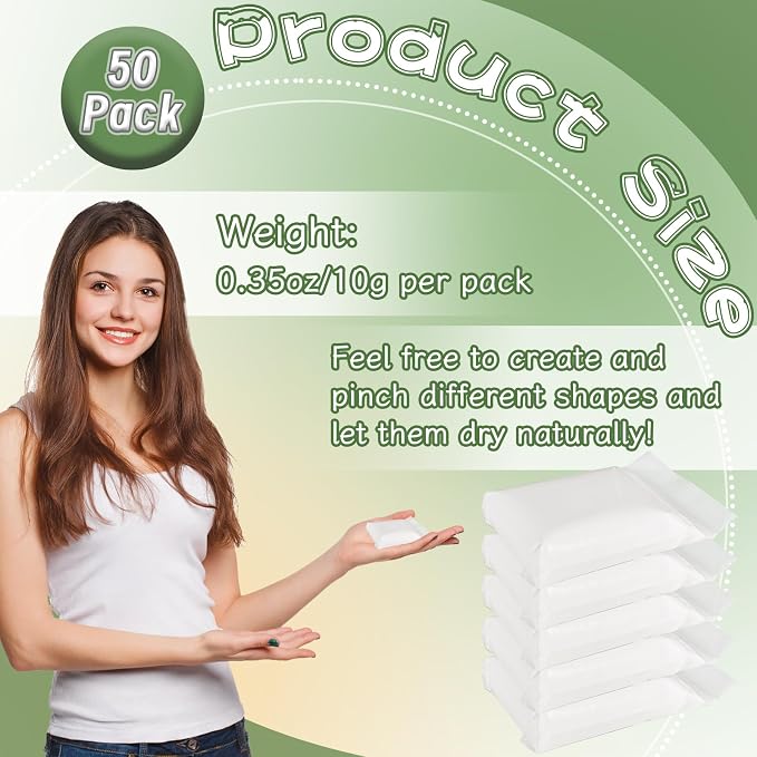 50 Pack White Air Dry Foam Clay, 17.6oz Super Light Modeling Foam Clay - Image 2