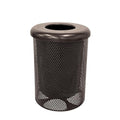 RFT-P-BRW Heavy Duty Round Trash Receptacle with Flat Top, Liner Included, 32 Gallon, Brown, Made in America