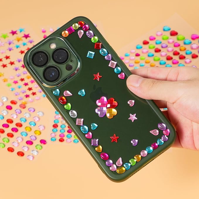 1200+pcs 6~15mm Self-Adhesive Gem Stickers Various Shapes and Colors - Image 8