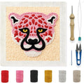 INFUNLY Punch Needle Frame Kits Pink Leopard Punch Needle Embroidery Set by INFUNLY