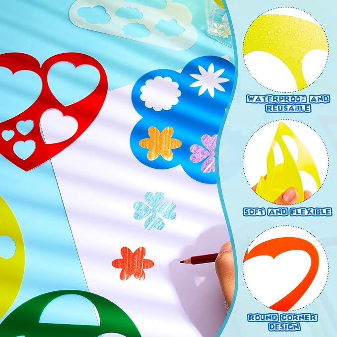 12 Pieces Geometric Stencils Template Set - Image 2