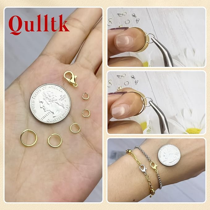 1200 Pcs Jump Rings for Jewelry Making Supplies, Necklace Repair Kit - Image 4