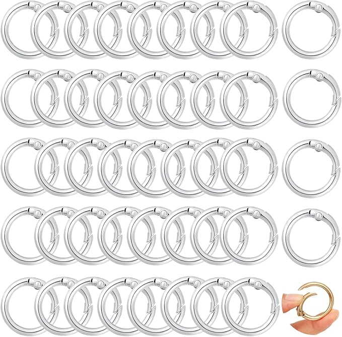 Round Carabiner Clip Bulk 48pcs 1 Inch Colorful Circle Carabiner Key Ring Clips by Cmidy