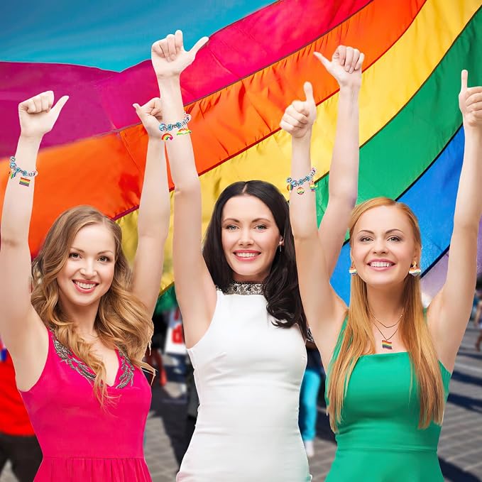 SANNIX 110Pcs Rainbow Charms Gold Enamel Charm Jewelry Making Charms Rainbow - Image 6