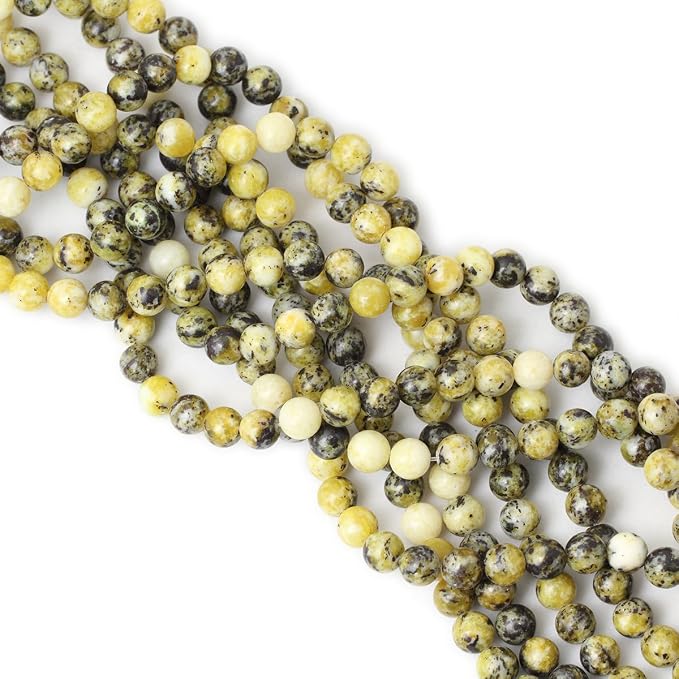45PCS 8mm Natural Yellow Turquoise Gemstone Round Loose Beads Stone Beads - Image 4