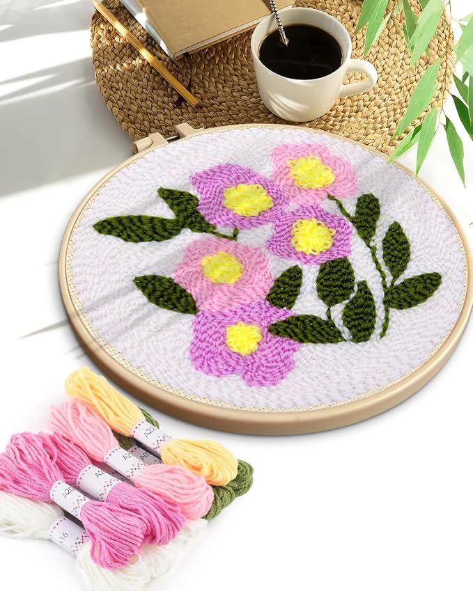 TINDTOP Punch Needle Kits, Flowers Punch Embroidery Kits - Image 7