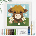 Doodlream Highland Cow DIY Punch Needle Embroidery Kit by Doodlream