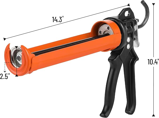 Bates- Caulking Gun, 24:1 High Thrust Ratio, Orange, Caulking Tool Gun, Heavy Duty Caulk Gun No Drip Caulk Gun, Hand Caulking Guns, Silicone Gun, Caulking Gun Tool, Caulk Guns, Caulking Gun Dripless