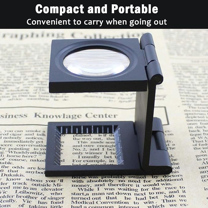 Rongon Pocket Magnifier Small Folding Magnifying Glasses 10X 28mm Mini Jewelers - Image 6