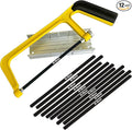 6 in. Mini Hacksaw Set - 150mm Extra Fine Cut Hack Saw Sets and 10pcs Extra Bi-Metal Blades for Wood and Metal